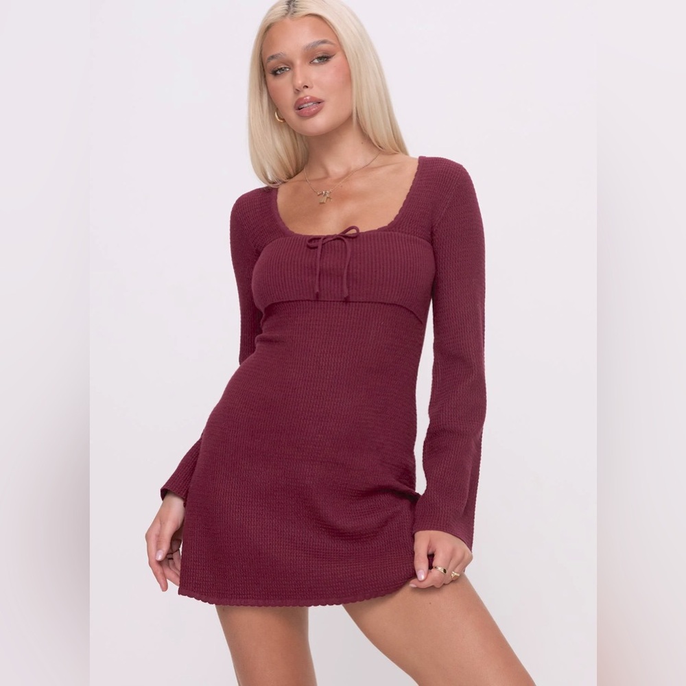 NWT Princess Polly Sandyra knit mini dress - maroon